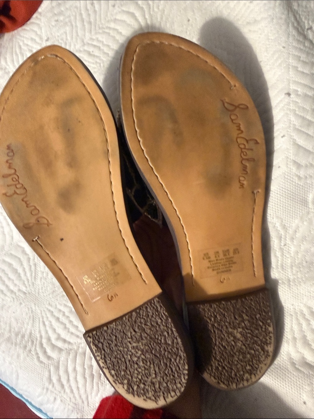 Sam Edelman Black & Gold Beaded Slide Sandals - Picture 2 of 3